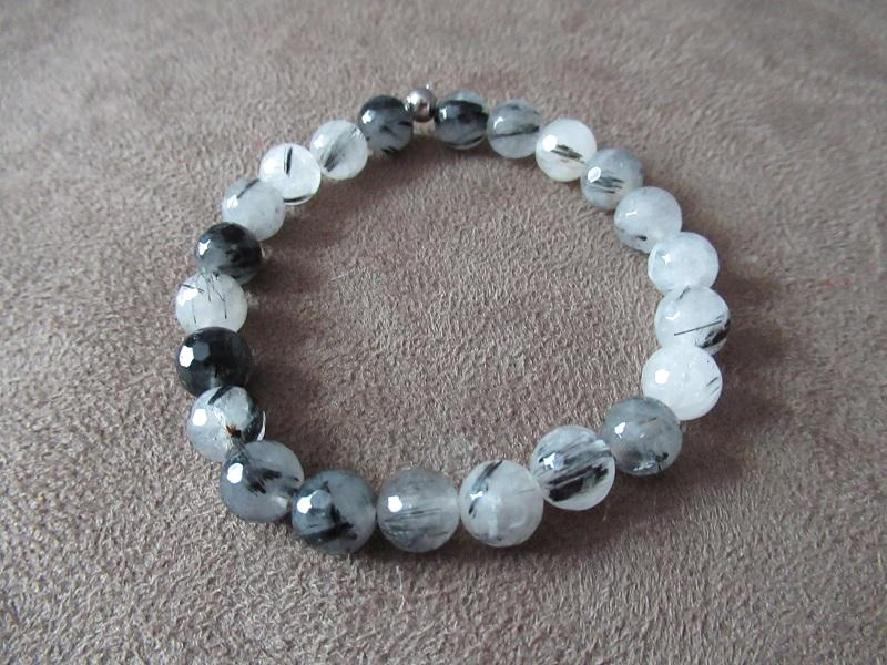 Bracelet en quartz tourmaline 8mm