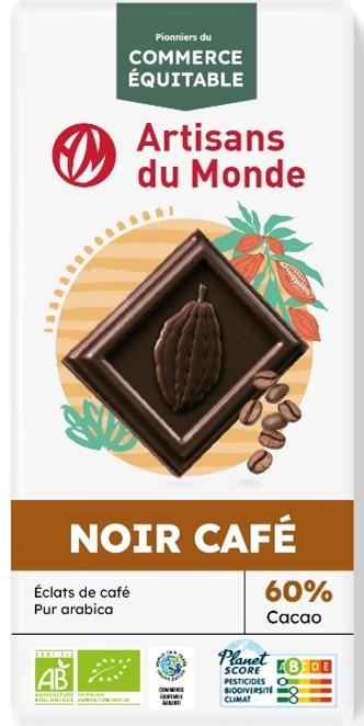Chocolat noir 60% éclats de café - bio - 100g