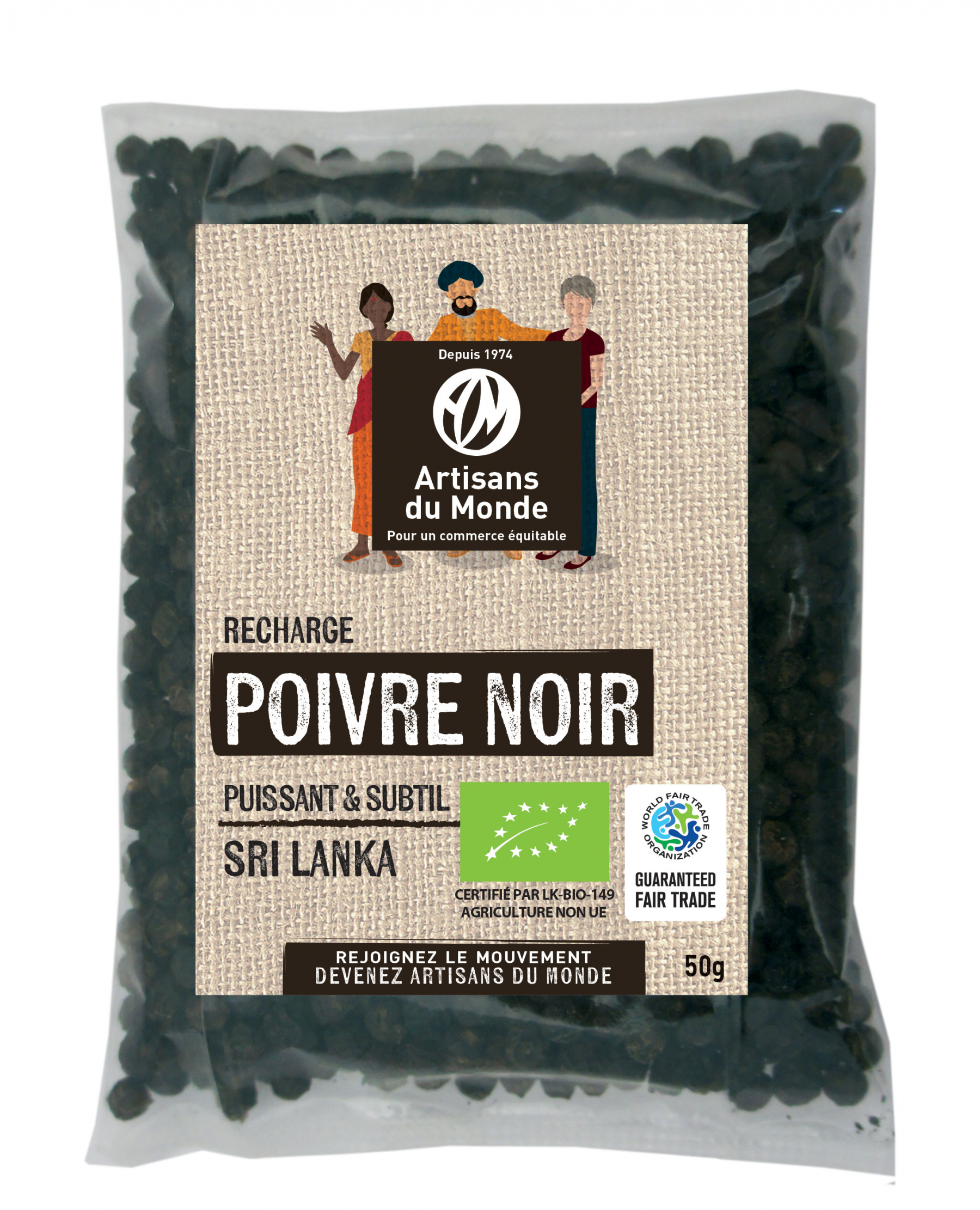 Poivre noir recharge - bio - 50g