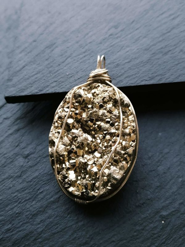 Pendentif argent pyrite