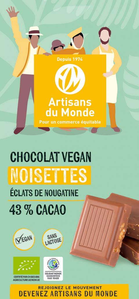 Chocolat vegan bio aux noisettes - 100g