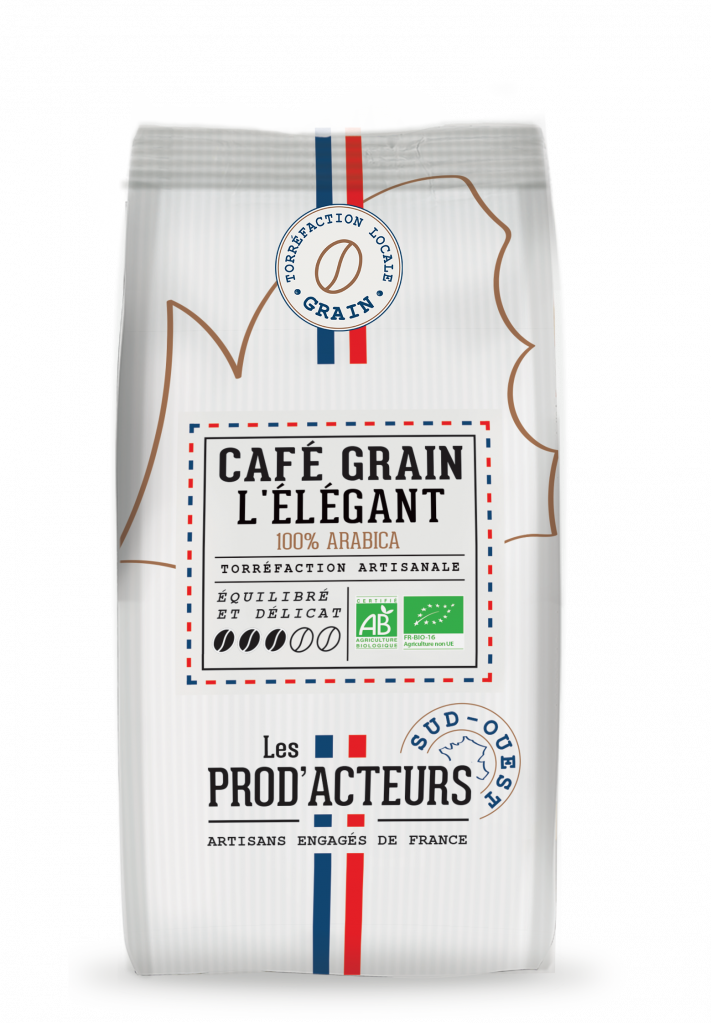 Café L'Elégant Pur Arabica Bio grain KG Les Prod'Acteurs