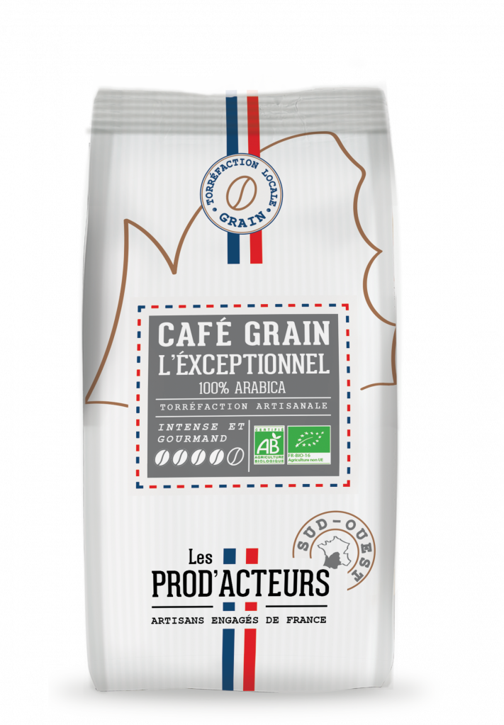 Café L'Exceptionnel Pur Arabica Bio grain KG Les Prod'Acteurs
