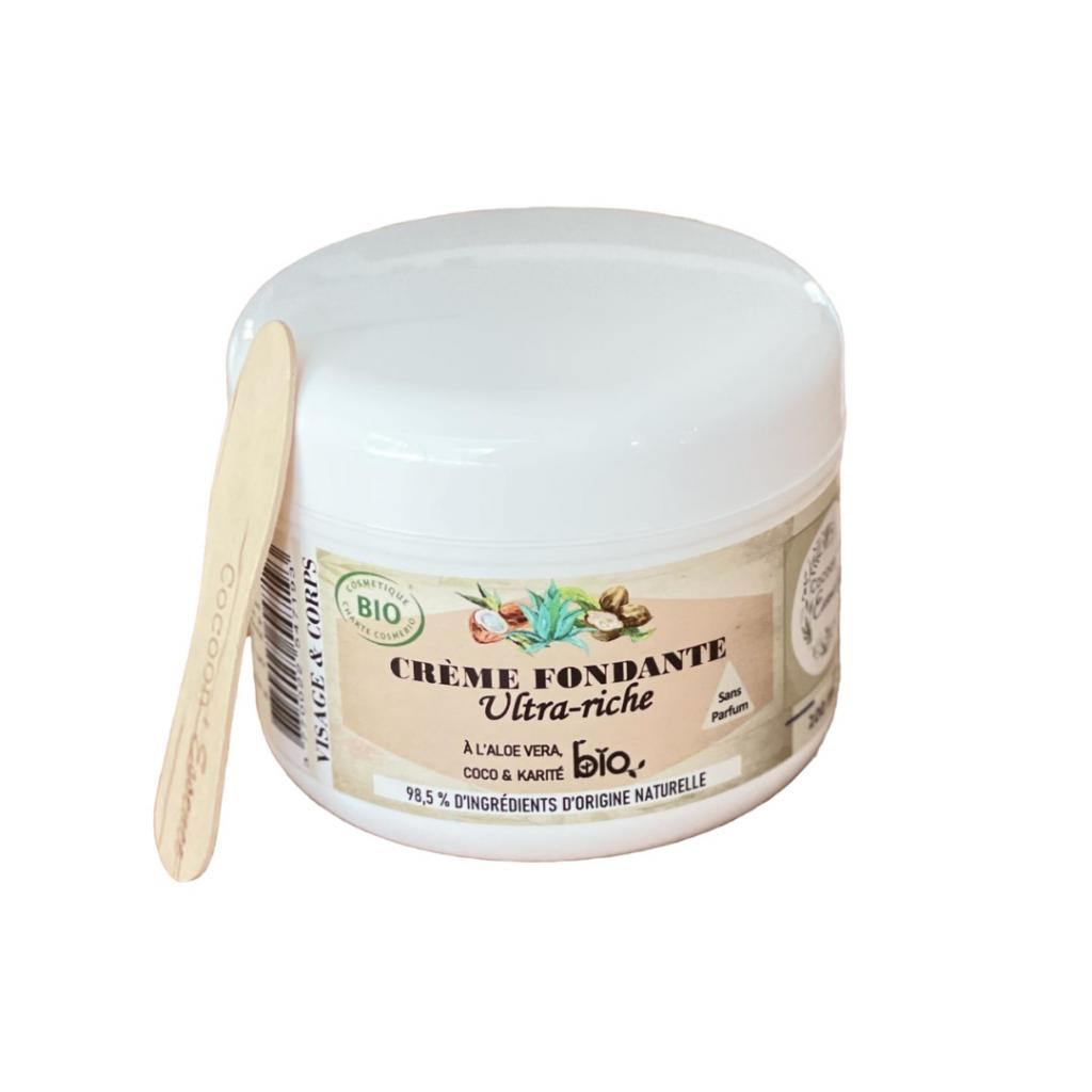 Crème fondante ultra-riche visage et corps certifiée bio sans parfum