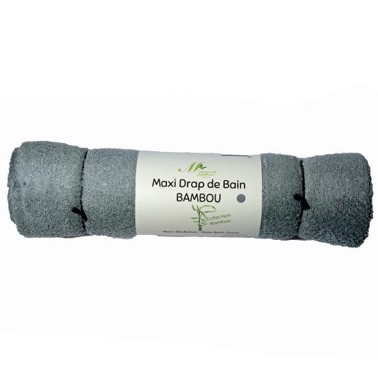 Drap de bain maxi - Collection Bambou - gris 