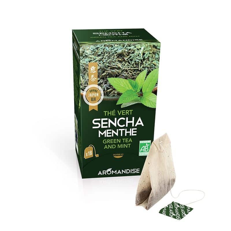 THÉ VERT SENCHA ET MENTHE EN INFUSETTES - AROMANDISE
