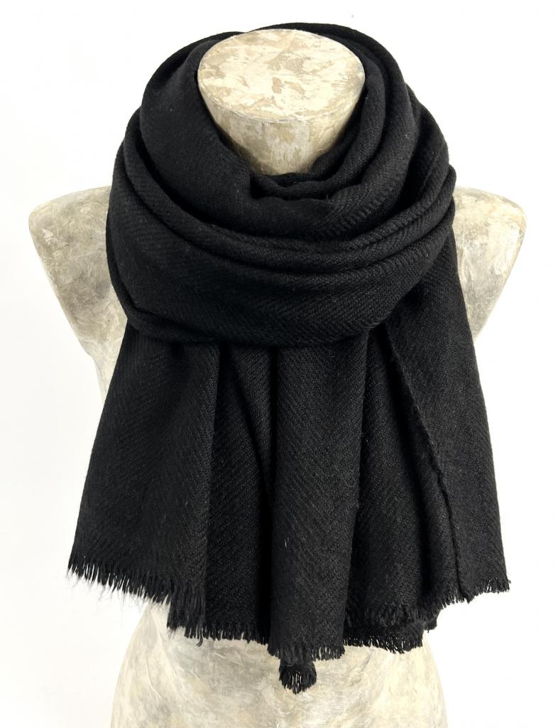 Ancien chale cachemire , coloris noir XIXe , laine style Empire costume étole eB Ancien chale cachemire , coloris noir XIXe , laine style Empire costume étole eB