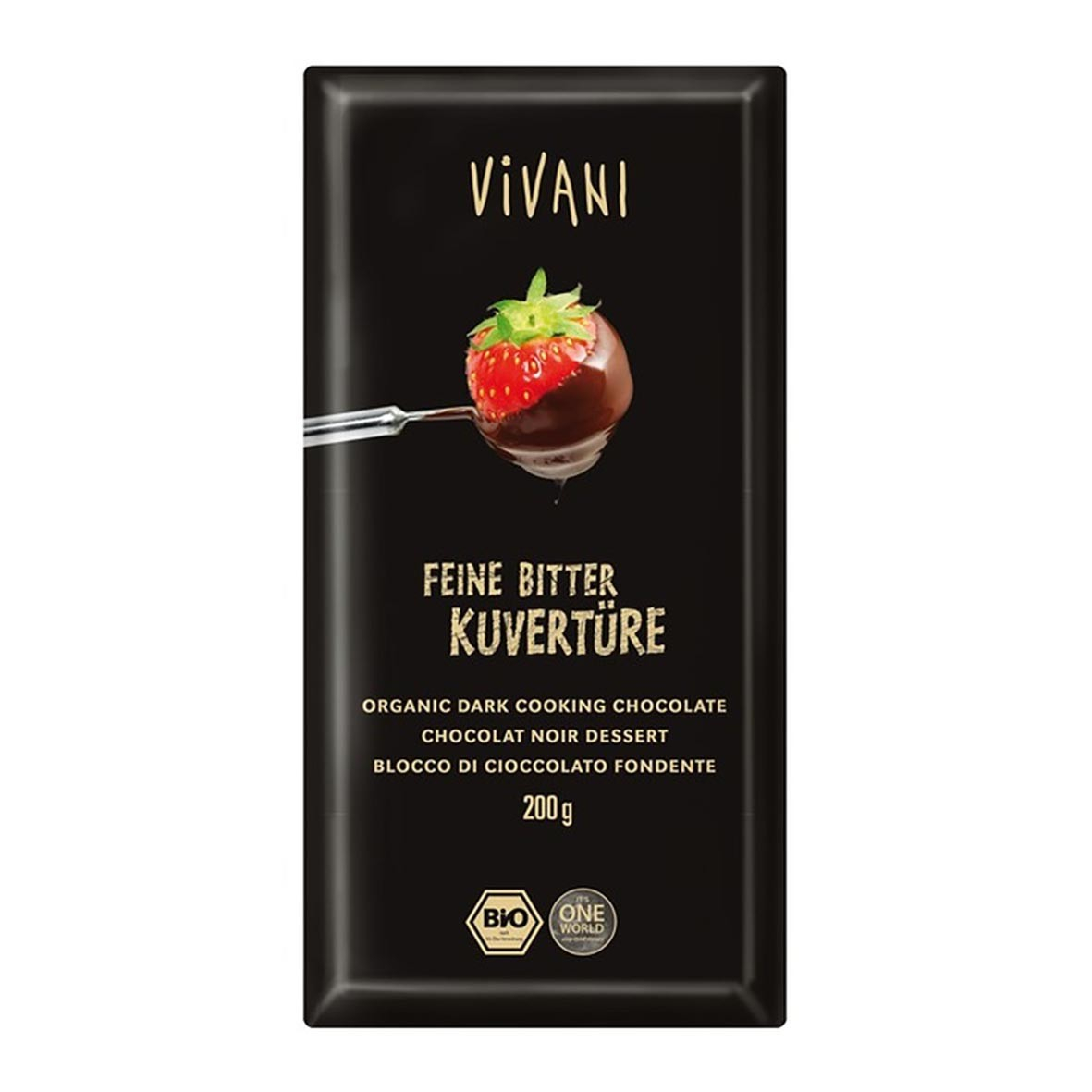 Chocolat à pâtisser noir 70% vegan 200g bio - Vivani
