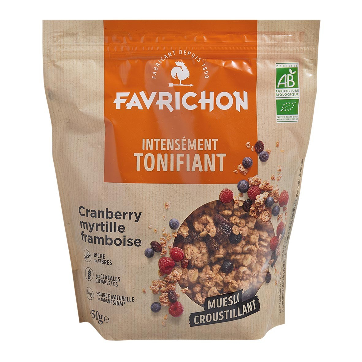 Muesli Croustillant Cranberry Myrtille Framboise 500gJoseph Favrichon