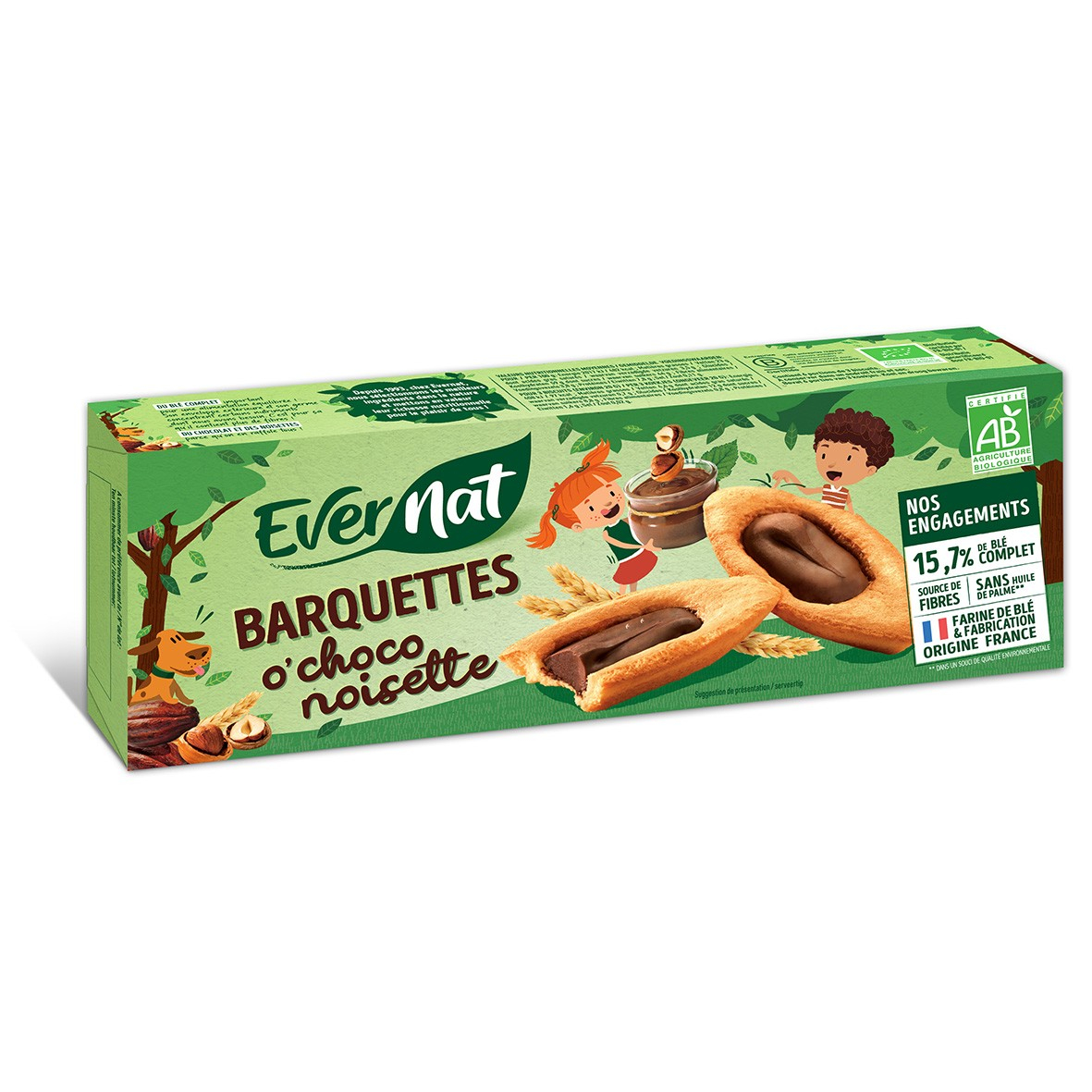 Barquettes O'choco-noisette 120g bio - Evernat