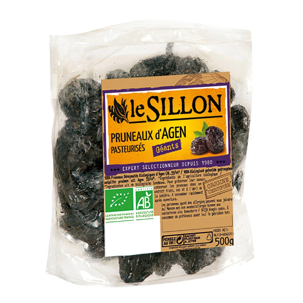 Pruneaux d'Agen 44/55 500g bio - Le Sillon