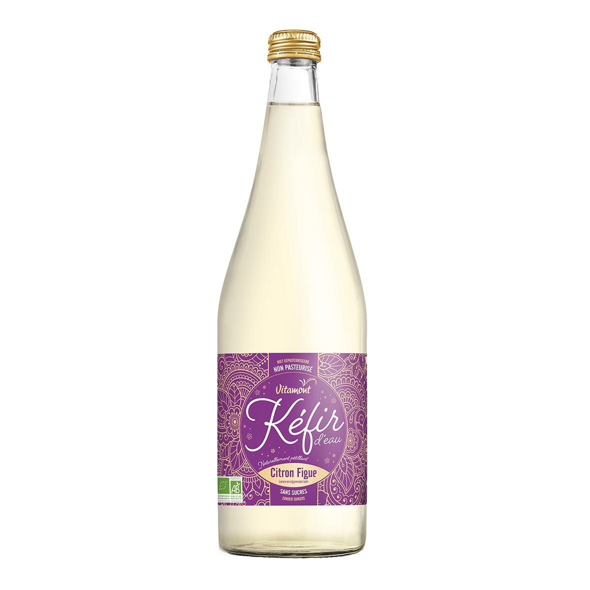 Eau de kéfir de fruits -  figue-citron 75cl bio - Vitamont