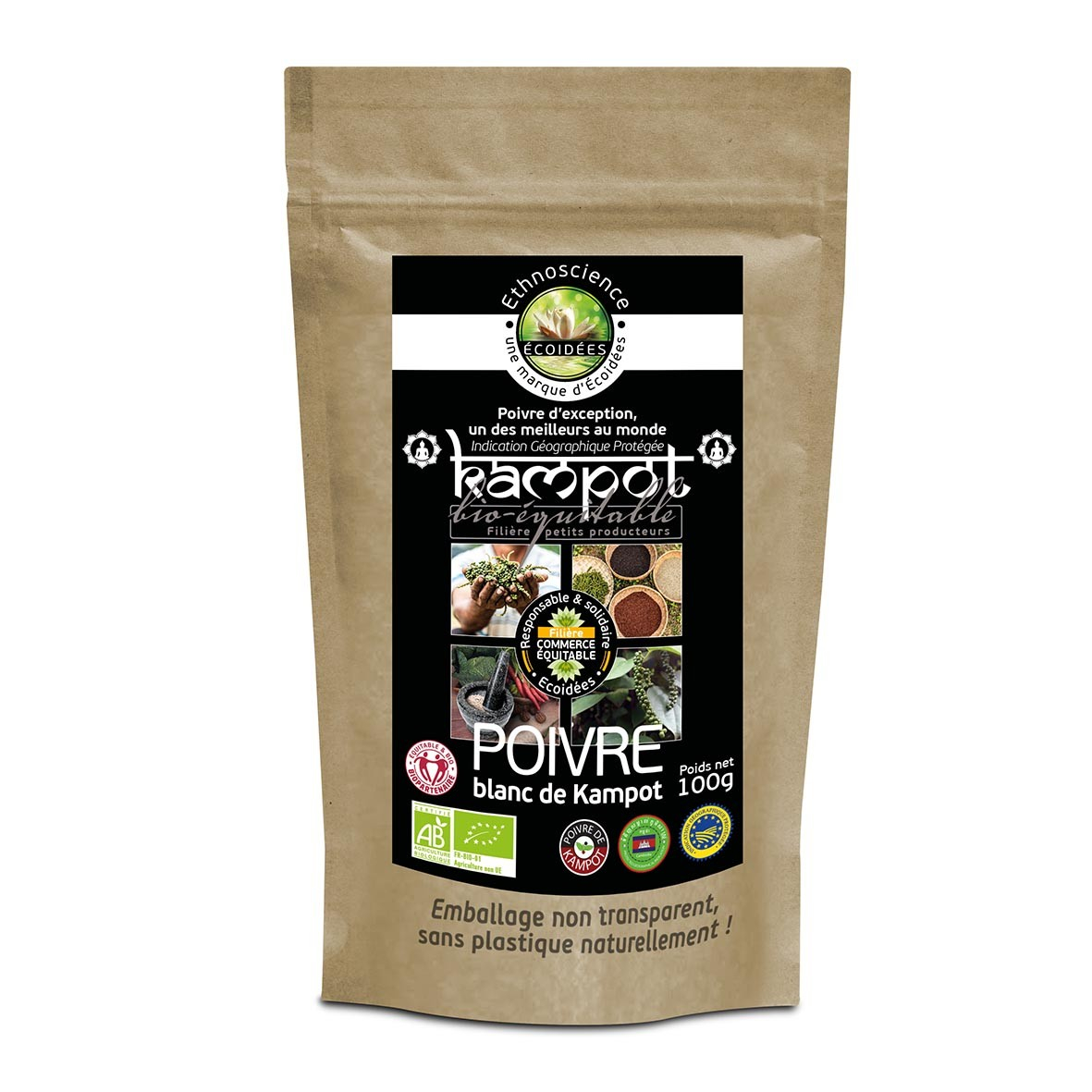 Poivre blanc de Kampot 100g bio - Ethnoscience