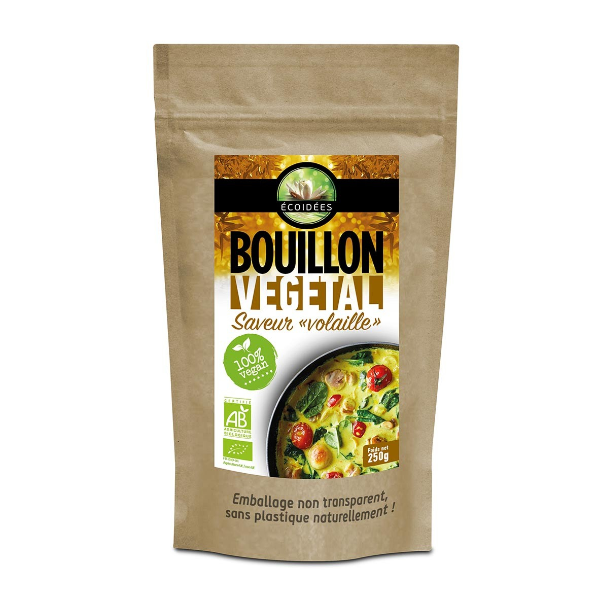 Bouillon Végétal Bio Saveur Volaille 250g Écoidées Sevellia
