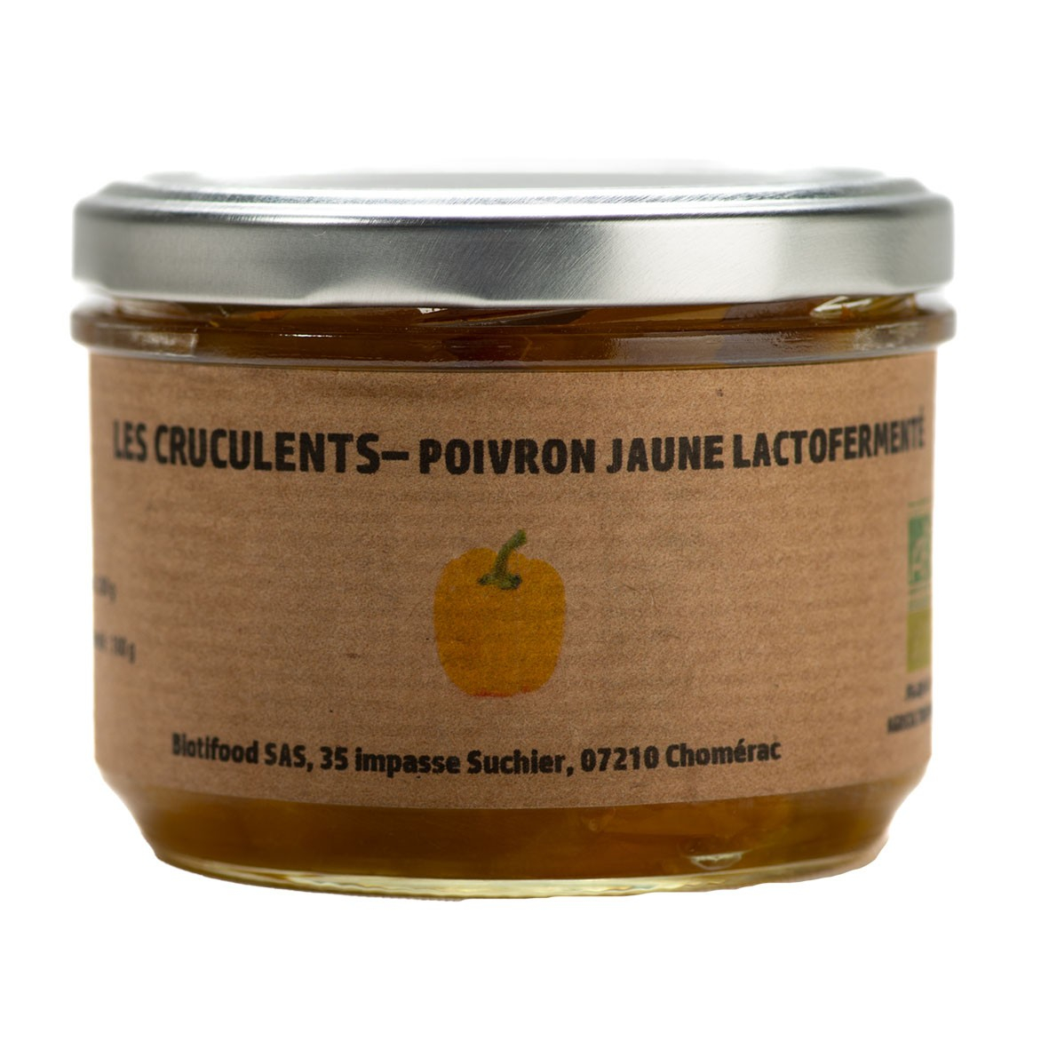 Poivron jaune lactofermenté 180g bio - Les Cruculents