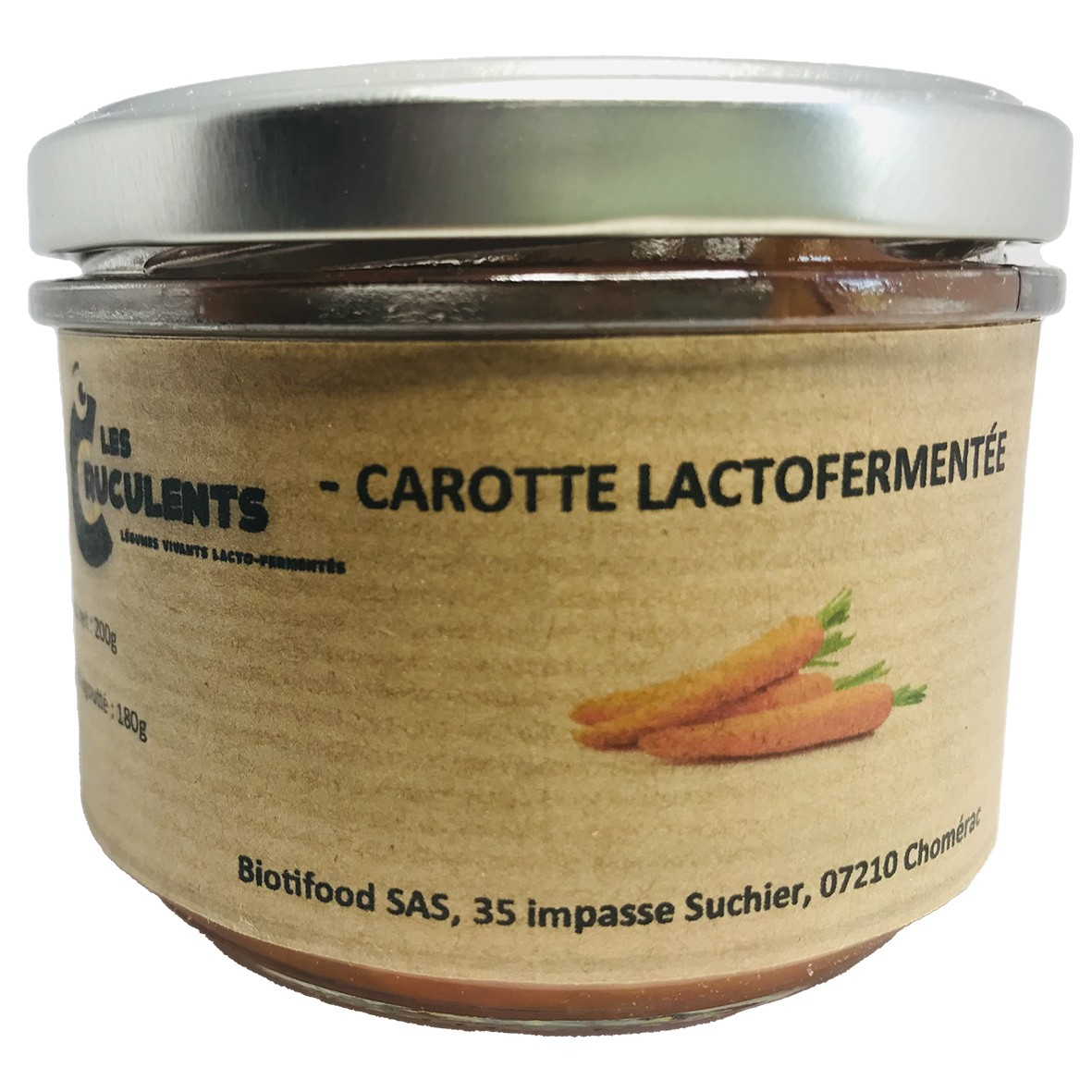 Carotte lactofermentée 180g bio - Les Cruculents