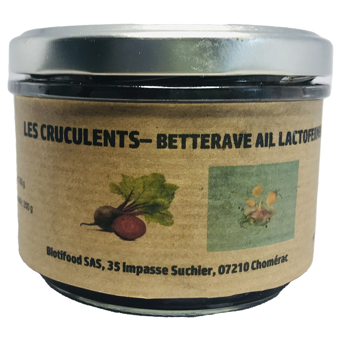 Betterave ail lactofermentés 180g bio - Les Cruculents