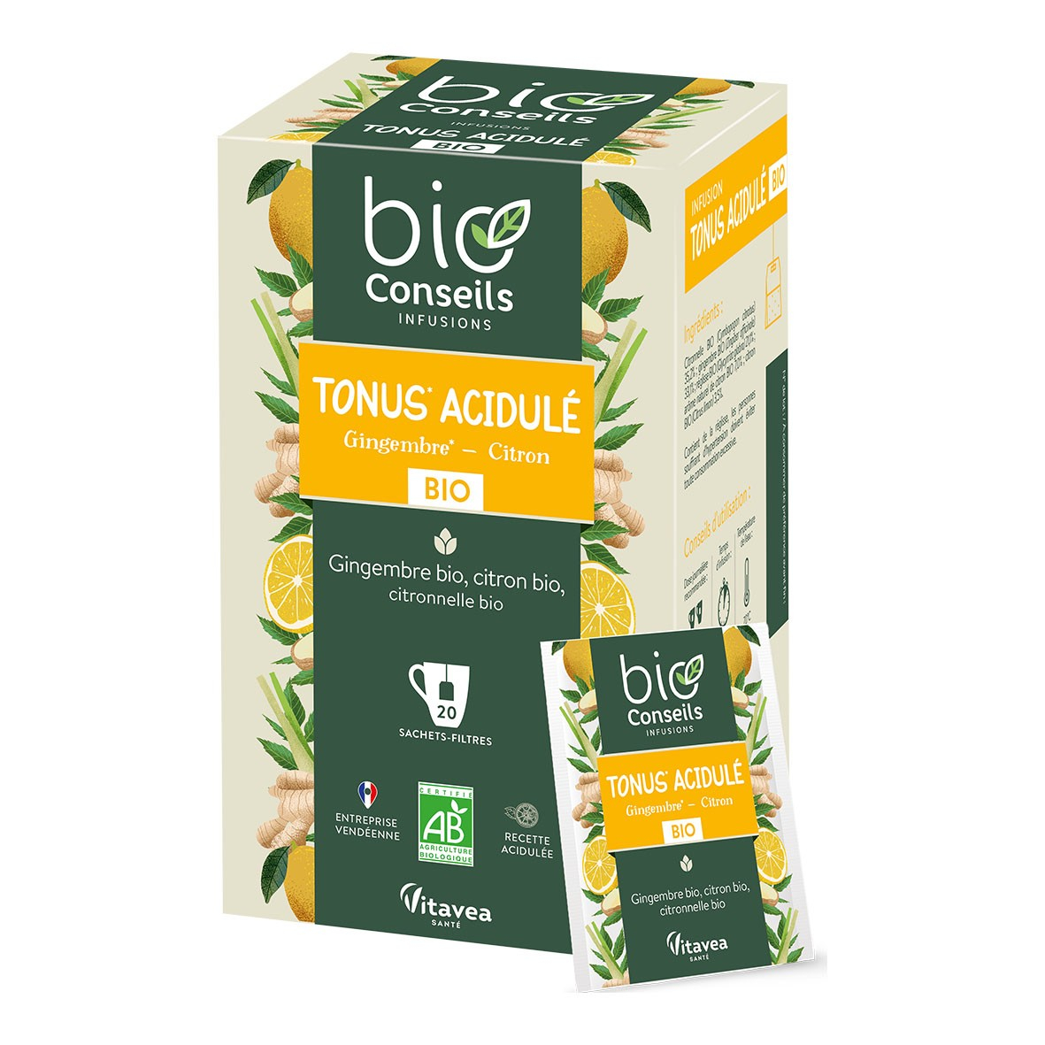 Infusion Tonus acidulé 20 sachets Bio - BioConseils