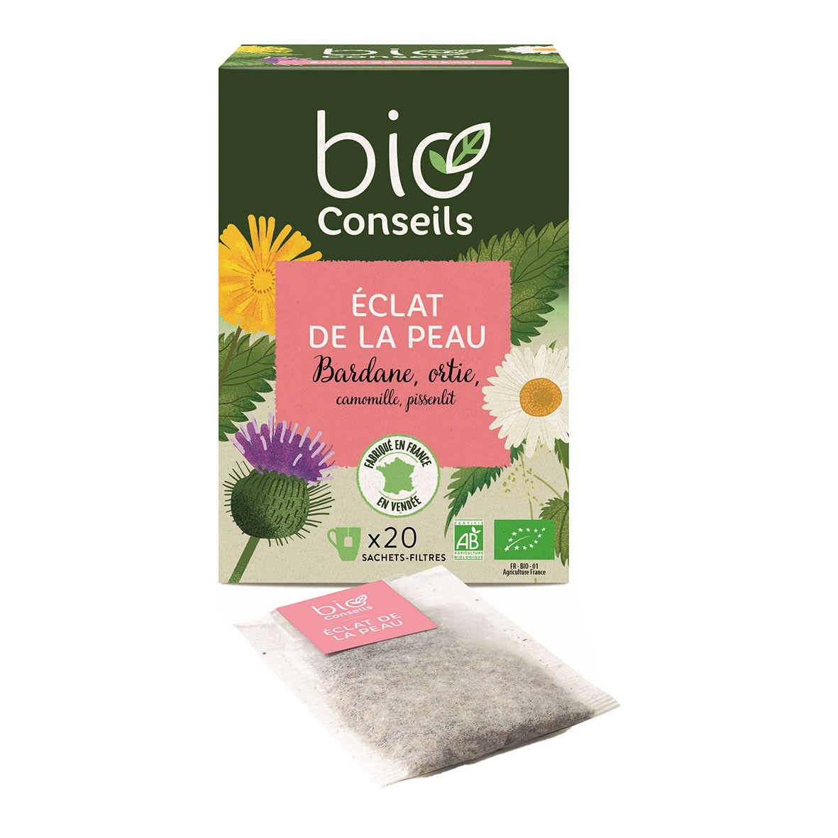 Infusion Eclat de la peau 20 sachets Bio - BioConseils