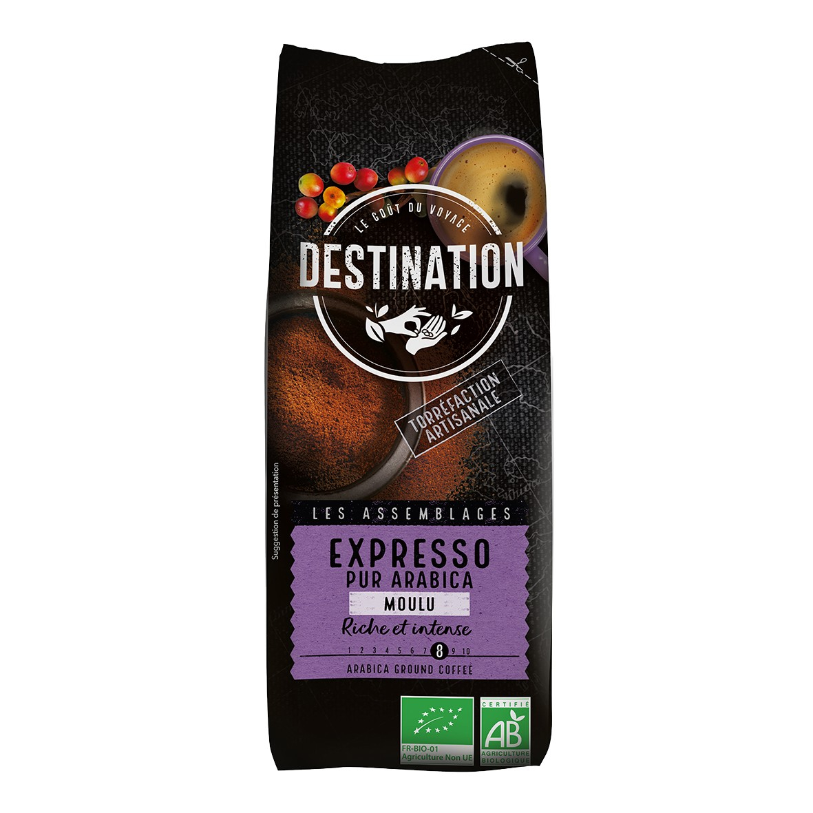 Café expresso pur arabica moulu 250g Bio - Destination