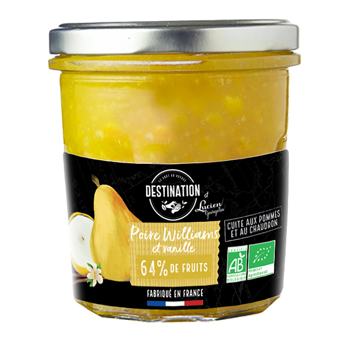 Préparation fruit poires williams vanille 320g Bio - Destination
