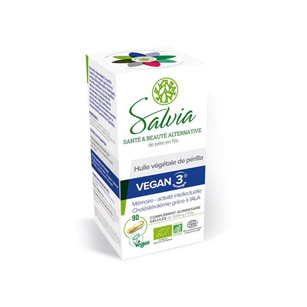 Vegan 3 Périlla, Huile végétale bio - 90 gélules