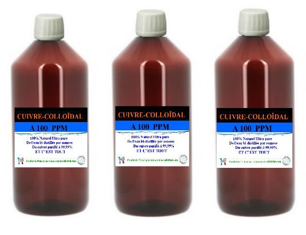 Cuivre colloïdal à 100 ppm 3 Litres