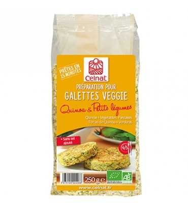 CELNAT - préparation pour galettes veggie quinoa et petits legumes