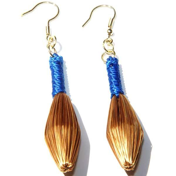 Boucle D'oreille Angelim Bleu Electrique