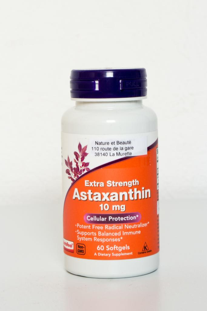 Astaxanthine, 10 mg, 60 capsules végétariennes à enveloppe molle