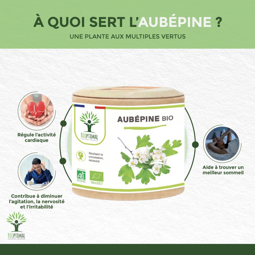 Aubépine Bio En Gélules - 180 Gélules - Gestion Du Stress Et Détente - Fabriqué En France