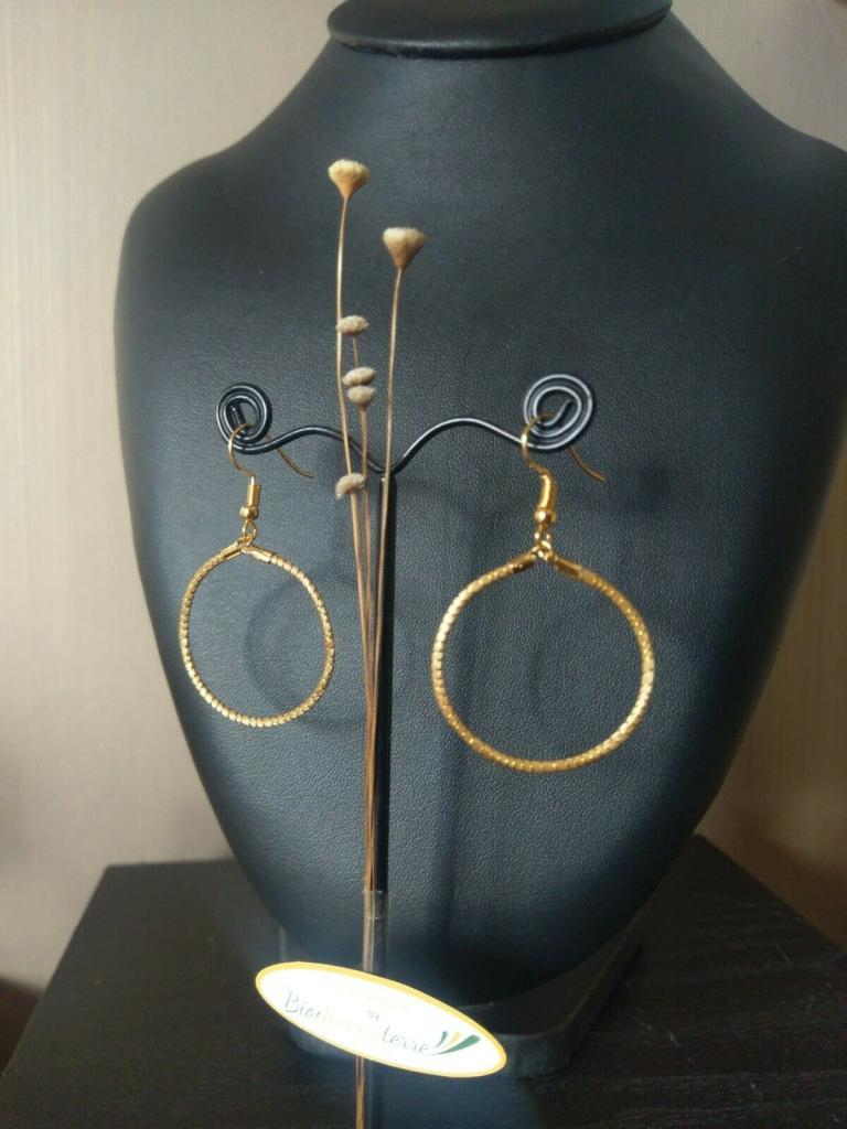 Boucles d'oreilles "Créoles 3 cm" en Or végétal du Brésil 
