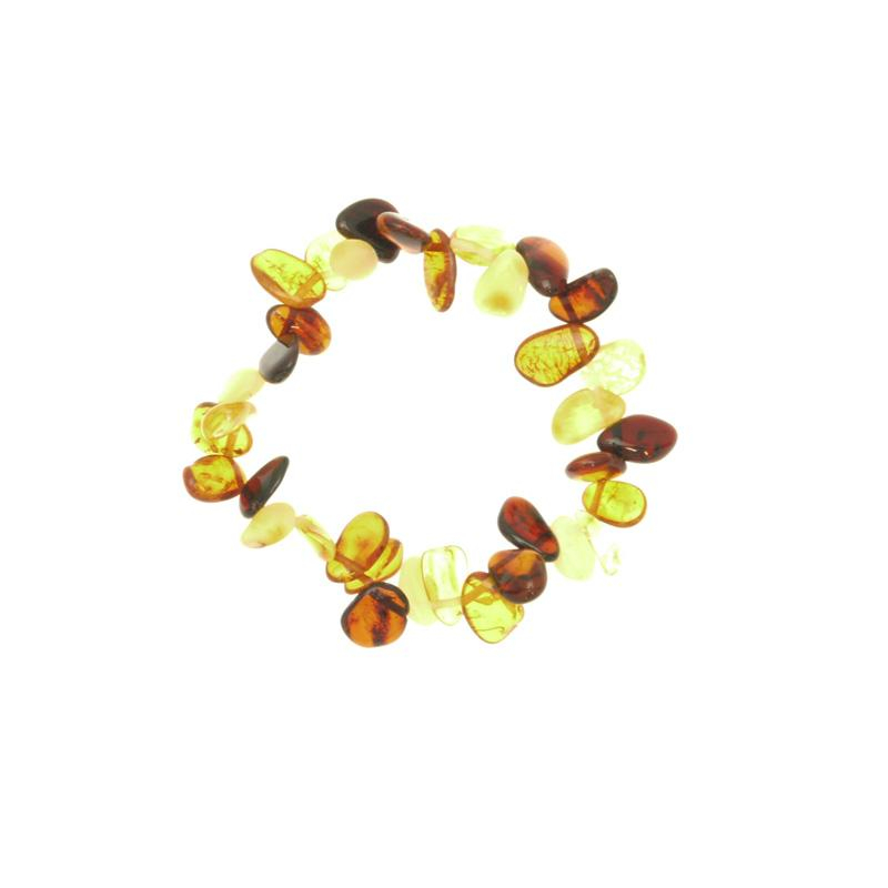 Bracelet ambre de la baltique - pétales muticolores