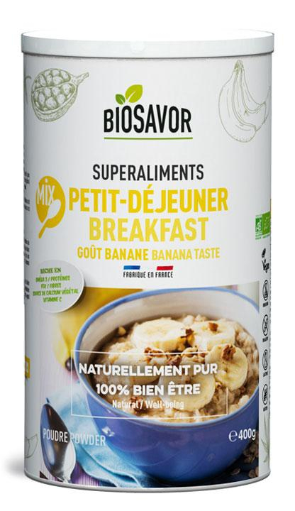 Mix Petit-déjeuner Bio - Saveur Banane - Fabriqué en France 