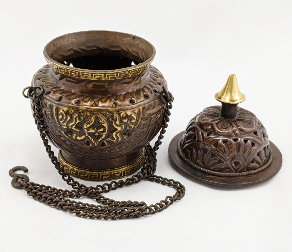 8 Cm Bol D'Encens Chakra En Cuivre Massif Bol D'Encens Cuivre Antique