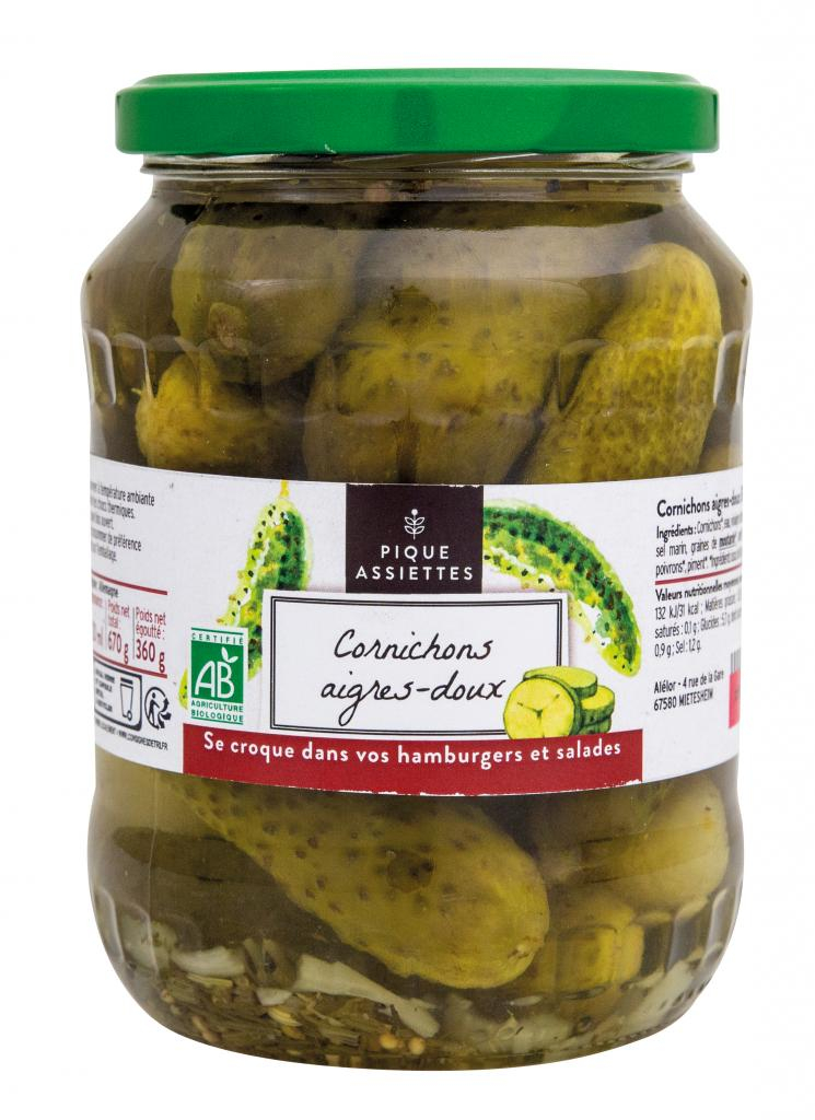 Cornichons aigresdoux Bio 72cl Sevellia