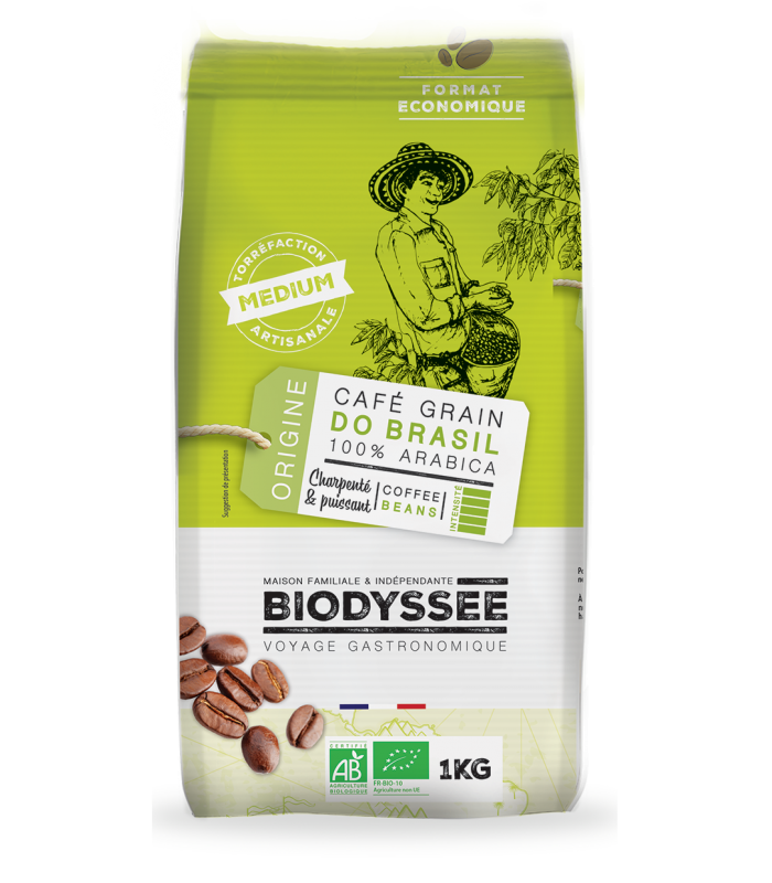 Biodyssée -- Café grain décaféiné arabica bio (origine Mexique
