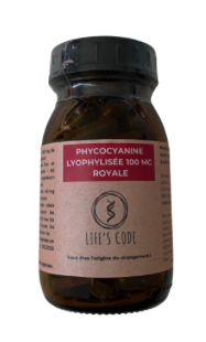 Phyco-Royale 100 : phycocyanine lyophilisée 100 mg par dose + Gelée Royale + Bisglycinate de Magnésium - 90 gélules végétales