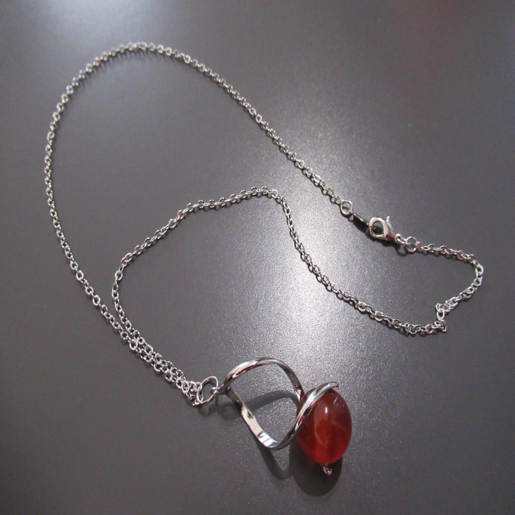 Collier spirale cornaline