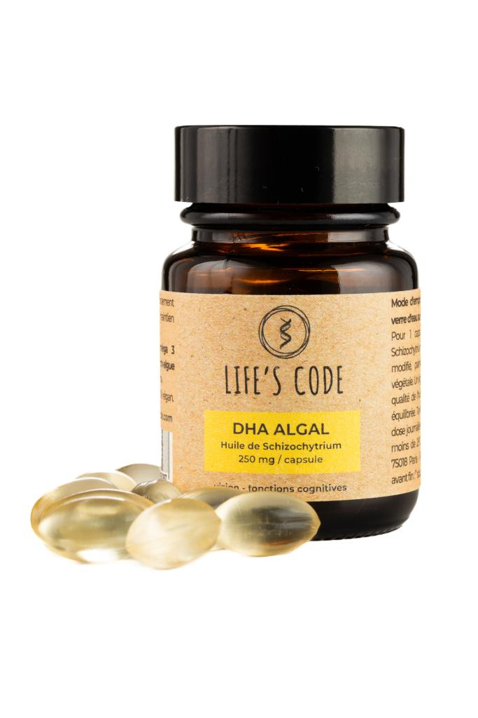  OMÉGA 3 - DHA 100% ALGAL 250 mg - Acide gras essentiel - 30 capsules 
