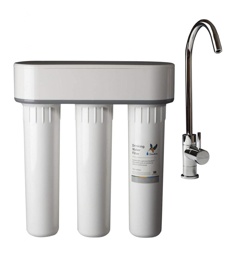 Porte filtre Doulton trio-hip anticalcaire et anti nitrate avec robinet et accesoires