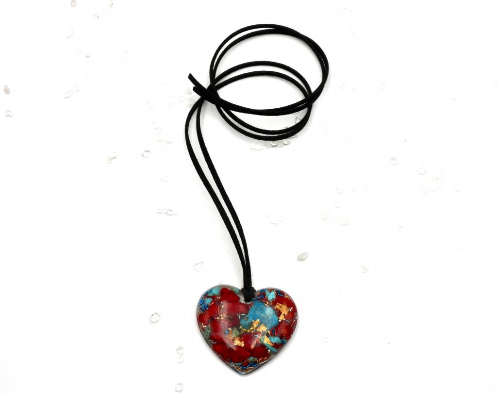 Galet orgonite coeur Tibet 