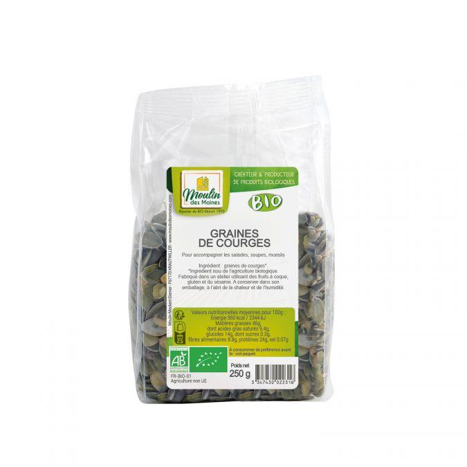 Graines de courges 250g Moulin des Moines BIO