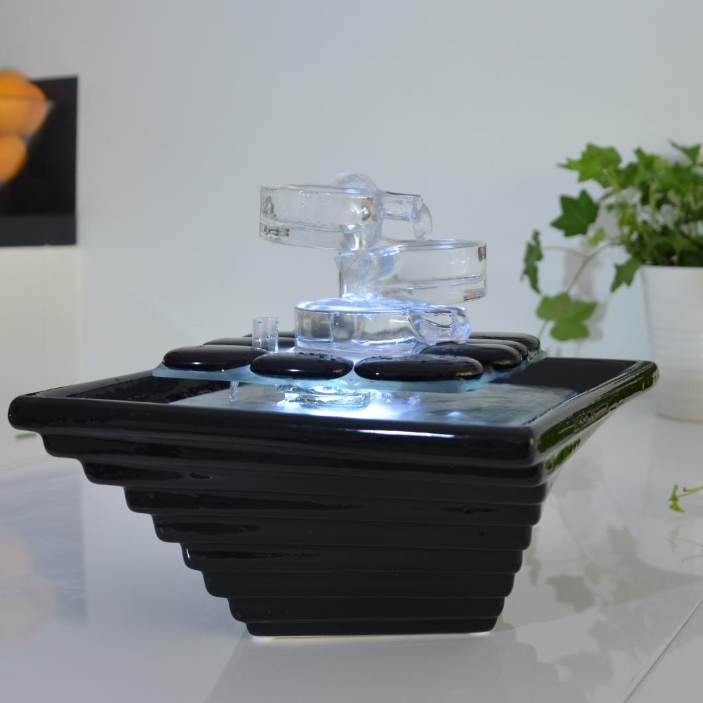 Fontaine D'intérieur LED Avec Boule De Cristal – Décoration Zen, écoulement D’eau Apaisant, Facile à Installer