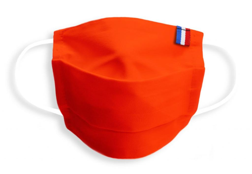 Masque enfant MADE IN FRANCE en tissu Orange - Atsante