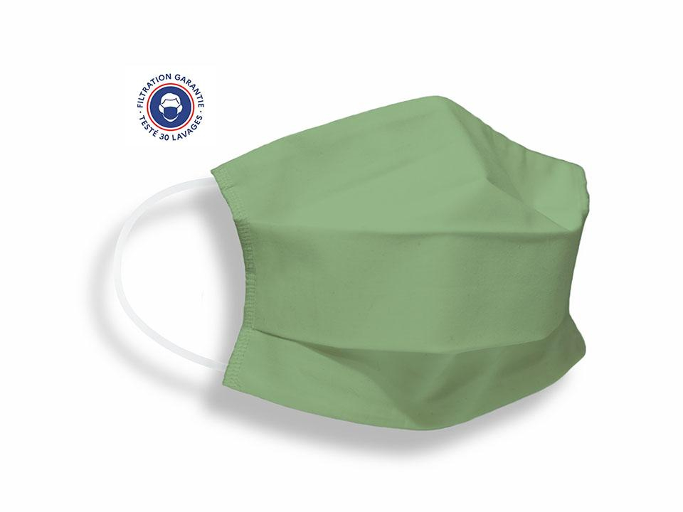 Masque tissu uni adulte en coton certifi