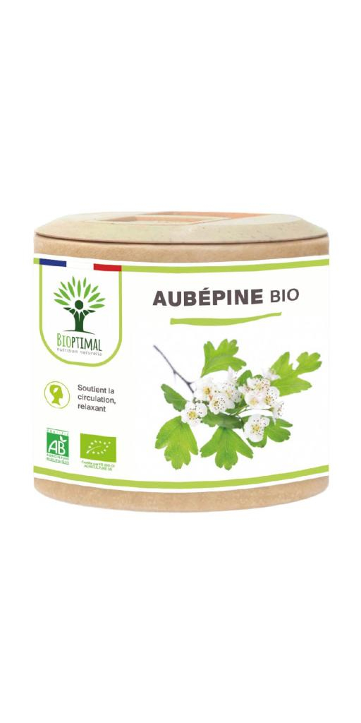Aubépine bio - Complément alimentaire Santé cardiovasculaire Relaxant Sommeil - Fabriqué en France - Certifié par Ecocert - 60 gélules