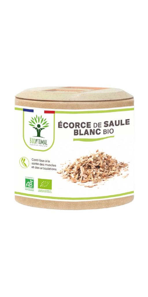 Ecorce de Saule bio - Salix alba - Complément alimentaire - Tonifiant Articulation - Fabriqué en France - Certifié par Ecocert - 60 gélules