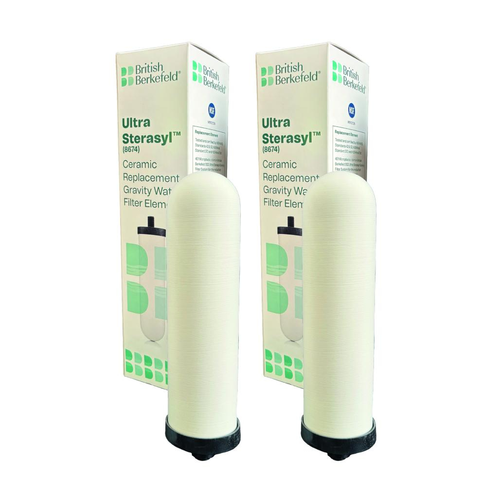 LOT POUR 6 MOIS X 2 CARTOUCHES BRITISH BERKEFELD ULTRA STÉRASYL certifiée NSF POUR FILTRE À GRAVITÉ