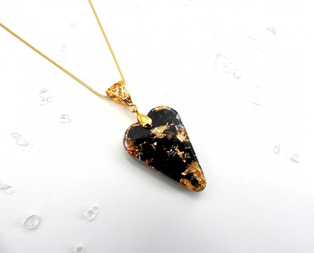 Pendentif orgonite shungite Lhassa en plaqué or